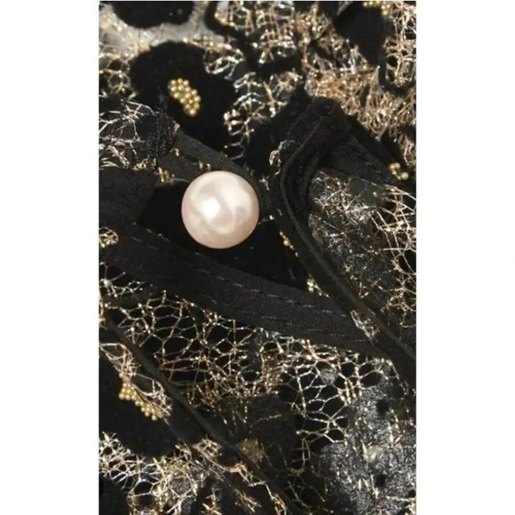 Opening Ceremony Glittered Flocked Corded Lace Mini Dress Size 4 - Picture 14 of 14